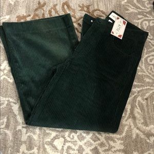 Green corduroy wide leg pants